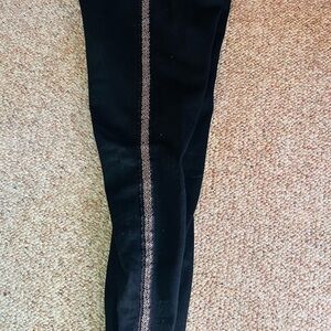 LOFT Black Velvet Jeans with Silver Detail